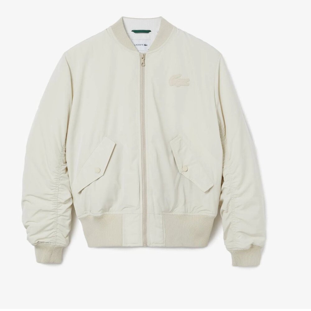 Lacoste Women's Zippered Quilted Water-Resistant Bomber Jacket